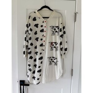 Vintage Cow Print Nightgown Or Oversized Tshirt Dress